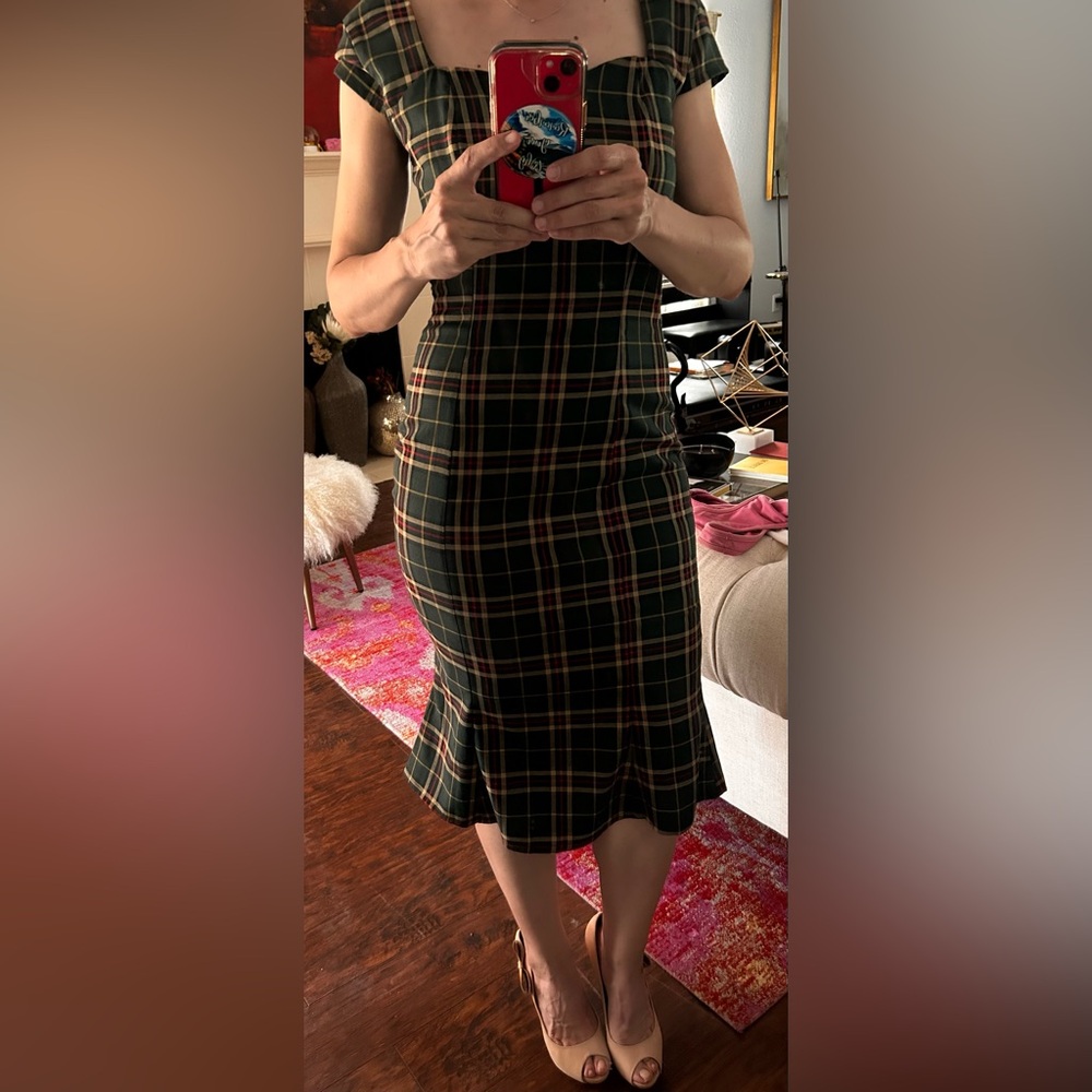 Banned Apparel S-Plaid Cap Sleeve Dress